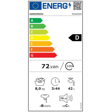 SanGiorgio Πλυντήριο Ρούχων 8kg 1400 Στροφών SDG84DI9